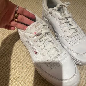 Size 9.5 Reebok White Sneakers (Only worn once)